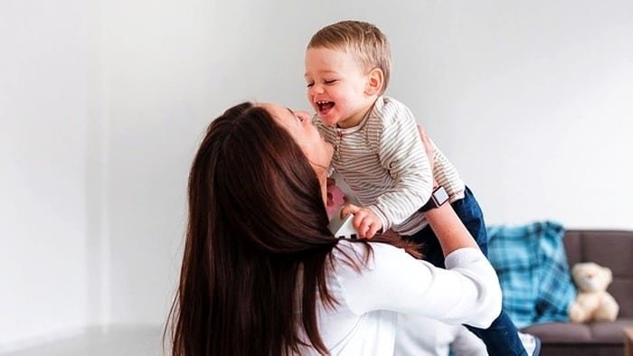 Teaching a son to express emotions.