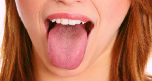 The tongue after tasting food