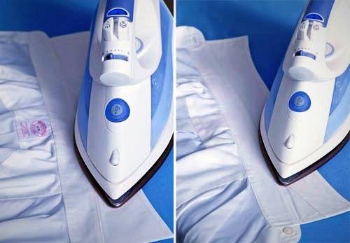 Ironing the Collar of a Men's Shirt
