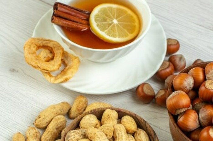 Eating tea with nuts Tea