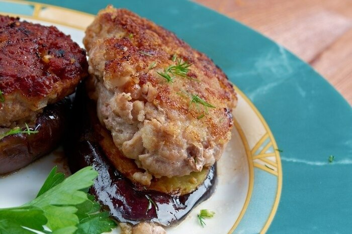 Eggplant and Meat Cutlet