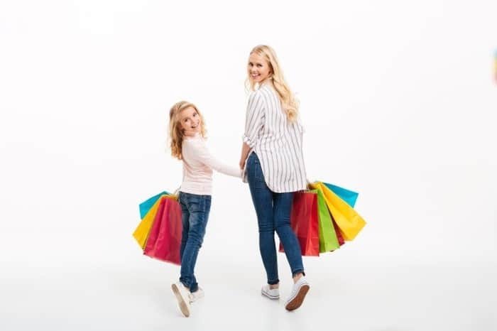 Mother-daughter shopping.
