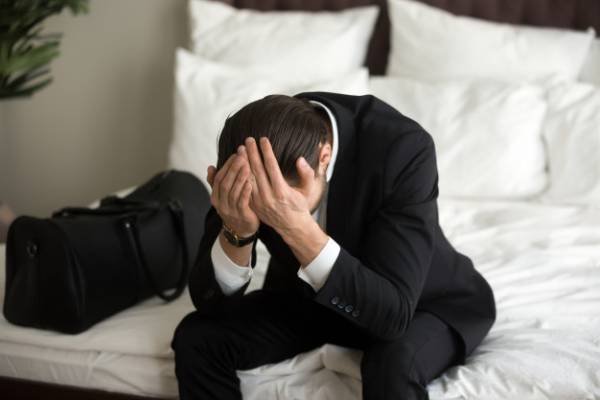 Men crying