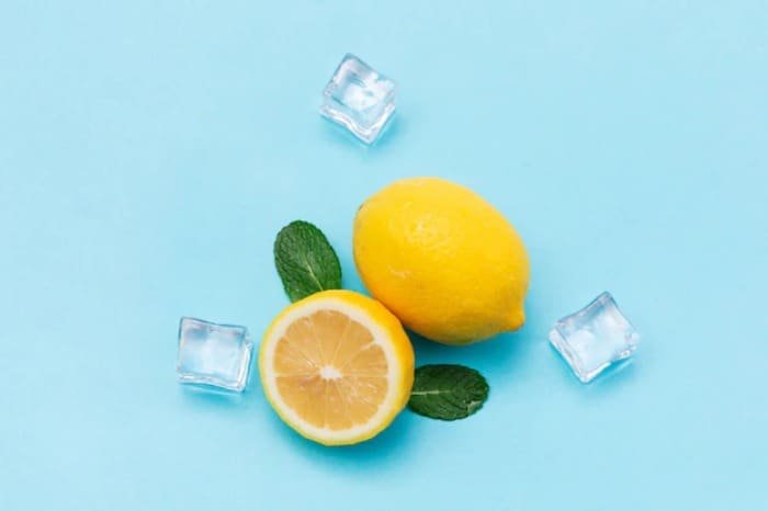 Ice cubes with citrus
