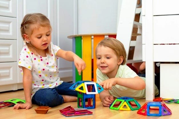 Playing with a 28-month-old